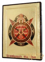 Icon All-seeing eye in gilding Greek style without casket - фото