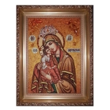 The Amber Icon of the Blessed Virgin Mary of Tzaregrad 15x20 cm