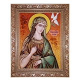 Amber Icon Holy Great Martyr Irina 15x20 cm