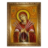 Amber Icon of the Blessed Virgin Mary of the Seven Sisters 80x120 cm