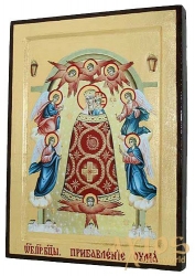 Икона Пресвятая Богородица Прибавление ума в позолоте Греческий стиль 30x40 см - фото