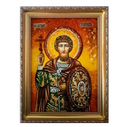 Amber Icon Holy Martyr Andrew Stratilat 60x80 cm - фото