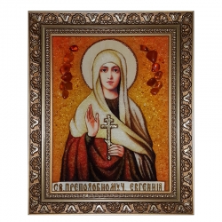 The Amber Icon of the Holy Martyr Eugenia 60x80 cm - фото