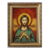 The Amber Icon of St. Alexius The Man of God 15x20 cm