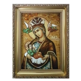 Amber Icon of the Blessed Virgin Mary Mammal of 40x60 cm