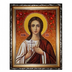 Янтарная икона Святая мученица Вера 80x120 см - фото
