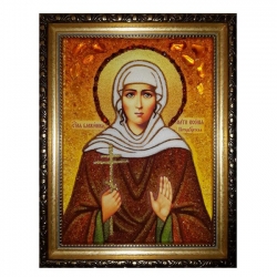 Amber Icon Holy Blessed Xenia of Petersburg 40x60 cm - фото