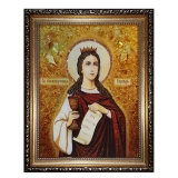 The Amber Icon of the Holy Great Martyr Varvara 60x80 cm