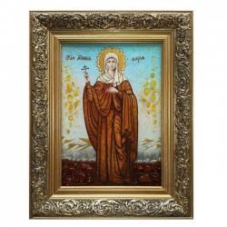 Amber Icon Holy Martyr Darya of Rome 30x40 cm - фото