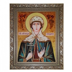 Amber Icon Holy Martyr Lydia 30x40 cm - фото