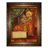 Amber Icon The Blessed Virgin Mary Healer 60x80 cm