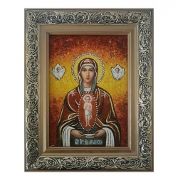 Amber Icon of the Blessed Virgin Mary Albazinskaya 30x40 cm - фото
