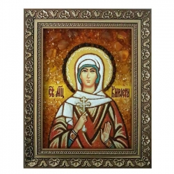 The Amber Icon of the Holy Martyr Kyrien 60x80 cm - фото