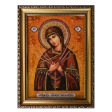 Amber Icon of the Holy Mother Seven Sisters 15x20 cm