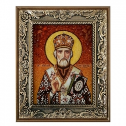 The Amber Icon Saint Nicholas the Wonderworker 60x80 cm - фото