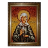 The Amber Icon of the Holy Matrona Moscow 15x20 cm