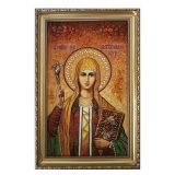 The Amber Icon of the Holy Ravnoapostolnaya Nina 30x40 cm