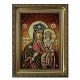 Amber Icon of the Blessed Virgin Mary of Ozeryanskaya 30x40 cm