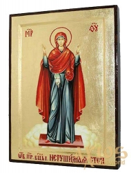 Икона Пресвятая Богородица Нерушимая стена в позолоте Греческий стиль  без шкатулки - фото