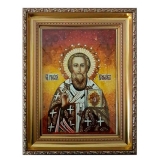 The Amber Icon of St. Gregory the Theologian 30x40 cm