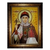 Amber Icon Holy Equal-to-the-Apostles Princess Olga 15x20 cm