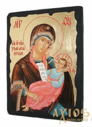 Icon under the antiquity The Blessed Virgin Mothers of my sorrow with gilding 17x23 cm arch - фото