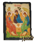 An icon under the antiquity The Holy Trinity of St. Andrey Rublev with gilding of 30x42 cm