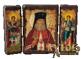 Icon under the antiquity St. Luke the Crimean folding triple 14x10 cm