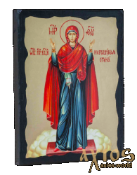 Icon under the antiquity The Blessed Virgin The indestructible wall with gilding 30x42 cm - фото