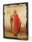 Икона под старину Святой Александр Невский с позолотой 17x23 см