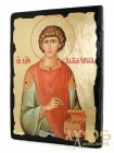 Икона под старину Святой целитель Пантелеймон с позолотой 21x29 см