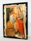 Икона под старину Пресвятая Богородица Целительница с позолотой 17x23 см