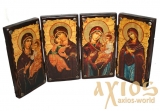 The icon under the old days The Virgin folded in a quadruple 44x21 cm