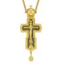 Cross brass gilded with chain