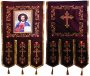 Church Banners (pair) embroidered on a gabardine 65х115 cm, icons on the front side (fabric print)