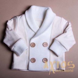 Jacket with collar, milky color (nb_006) - фото