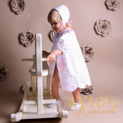 Baptismal dress with embroidery - Zlata (8004) - фото