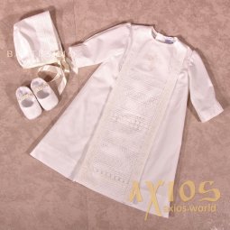 Shirt for the baptism of a boy Bead (10-317), milk color - фото