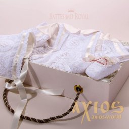 Baptismal set, Exclusive August collection, (hat, shirt, booties) - фото