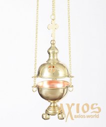 Small round gilded censer without bells.  - фото