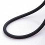 Rubber cord «Save and save» with silver gilded clasp (5mm), silver 925, rubber, O 18329