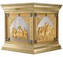 Vestments on the throne №9, 100х100х100 cm, partial gilding with brass eaves for varnish, nickel plating, enamel