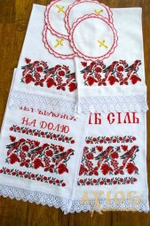 Set of Wedding Towels  number 80-16 with birds - фото