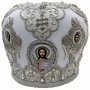 Miter "Cherub" white, silver embroidery with stones and beadsMitra (R 005)