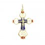 Crest of the Cross Crucifixion, gold 585 ° with enamel