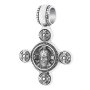Native cross «Savior Not Made by Hands. Angel Guardian», silver 925 ° with blackening, 25x17 mm, O 13447