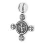 Native cross «Savior Not Made by Hands. Angel Guardian», silver 925 ° with blackening, 25x17 mm, O 13447