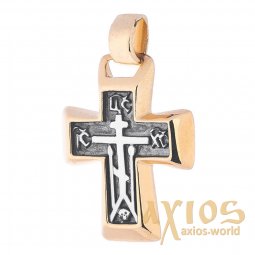 Neck cross, silver 925 ° with gilding and blackening, 30x20 mm, O 131757 - фото