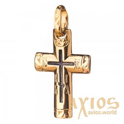 Native cross, silver 925 ° with gilding and blackening, 33x16 mm, O 131745 - фото