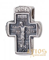 The cross «Angel of the Lord. John the Baptist», silver 925 ° with blackening, 19x19 mm, O 13359 - фото